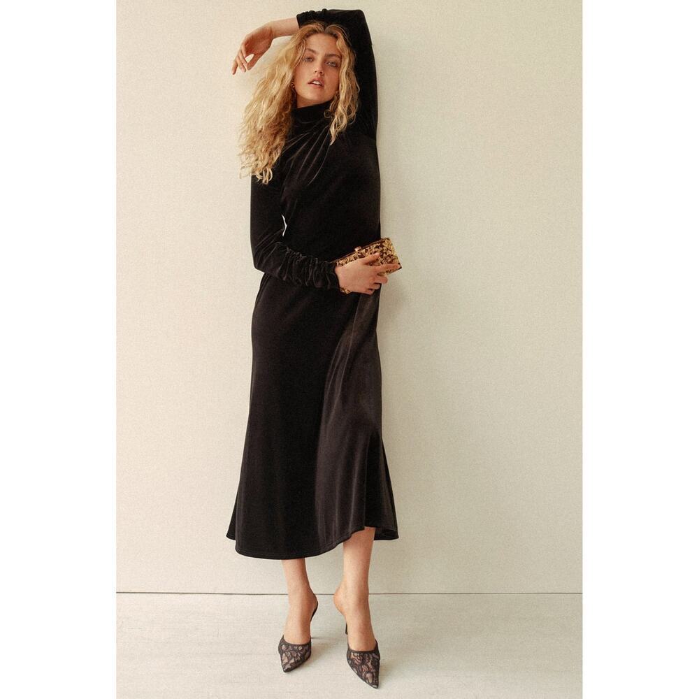 POMANDER PLACE Black Velvet Suzie Dress Size L NWT Retail $148 Tuckernuck - Picture 8 of 12